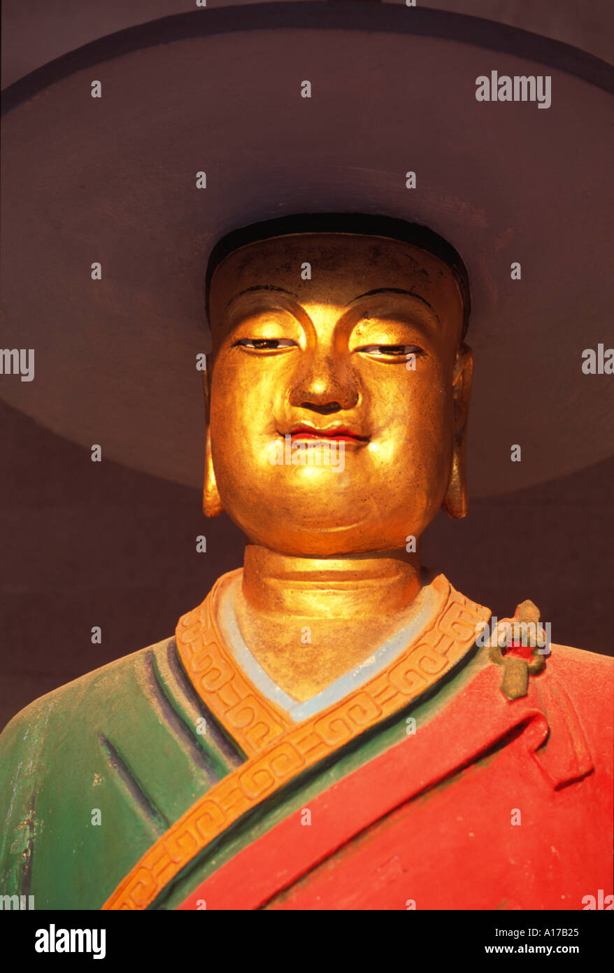 Portrait of sacred monk statue at the 10000 Buddha Monastery in Hong