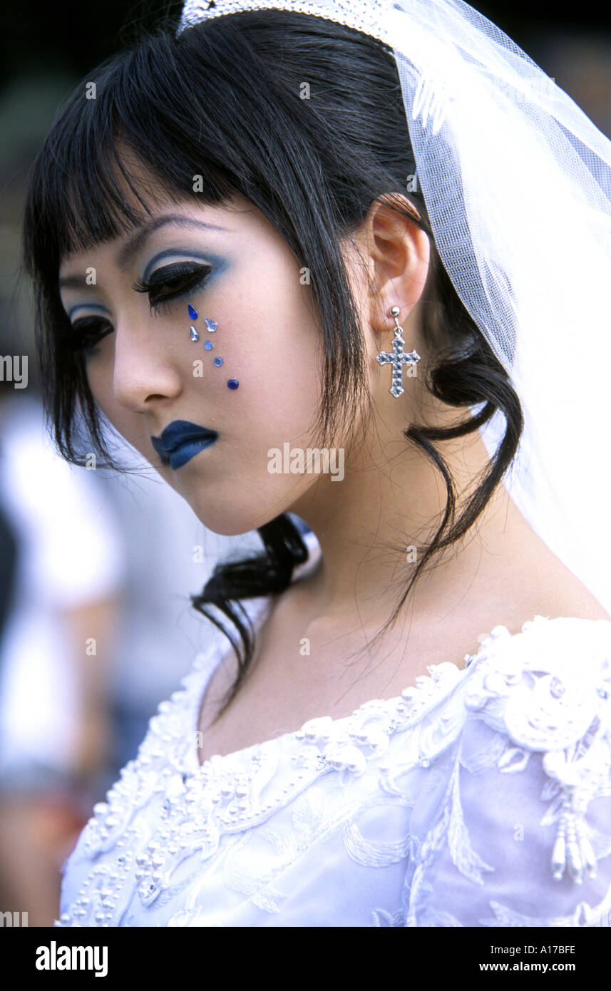 Punk Bride at Harajuku Tokyo Stock Photo
