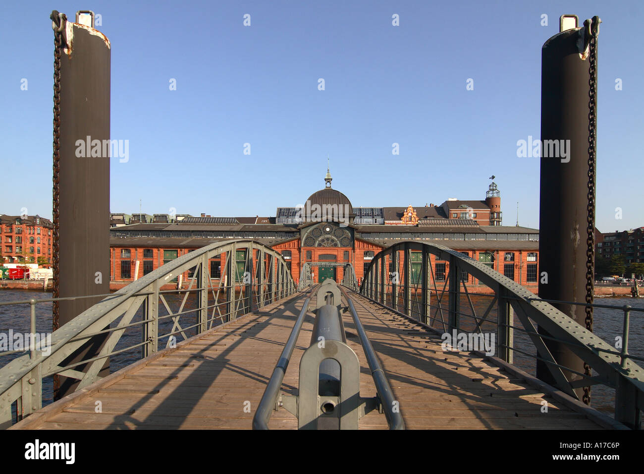 Bridge to auction hall Stock Photo Alamy