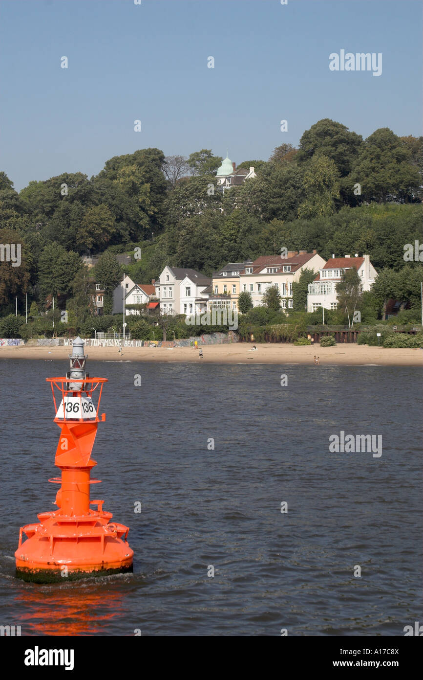 barrel on the Elbe Stock Photo