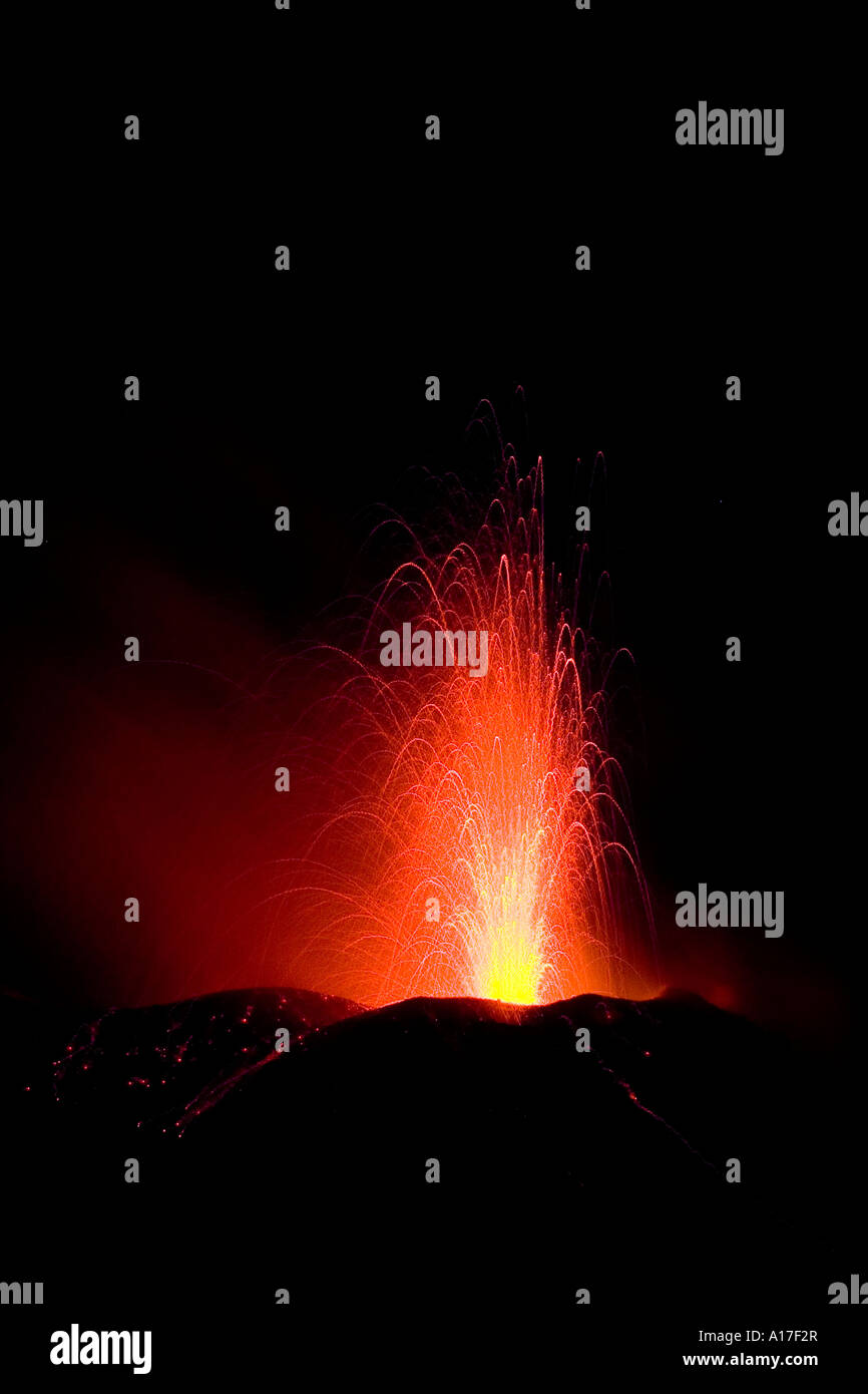 Erupting Volcano, Stromboli, Italy Stock Photo - Alamy