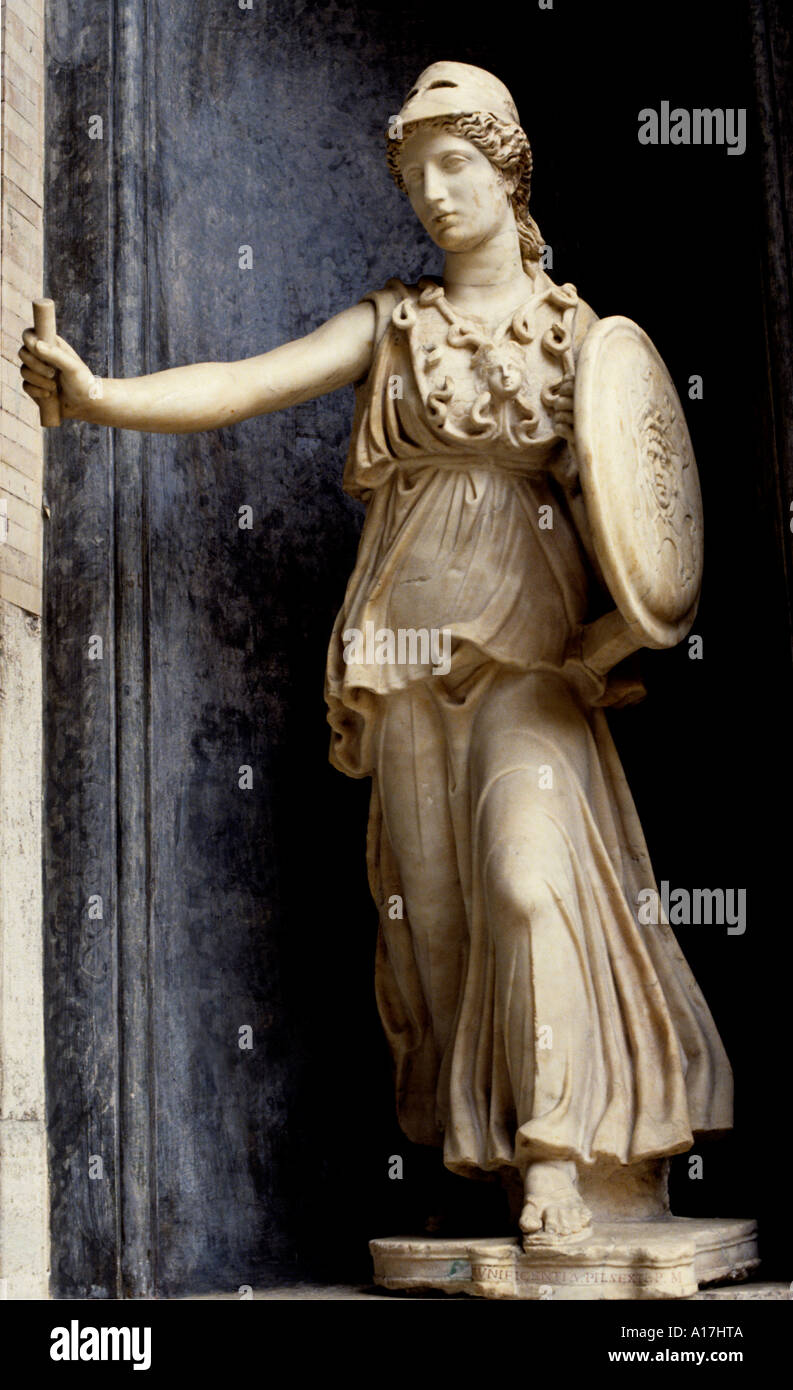 Athene Athena Minerva Greek greece rome roman goddess civilization wisdom weaving, crafts war technical knowledge Stock Photo