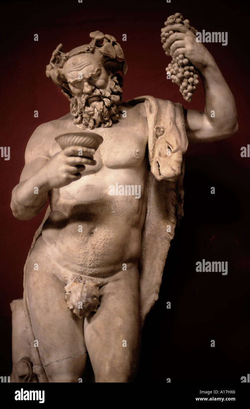 Dionysos god of wine dionysus bacchus Roman Greek Stock Photo