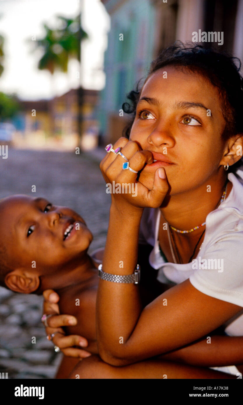 Brother and sister in Trinidad Cuba Stock Photo Alamy