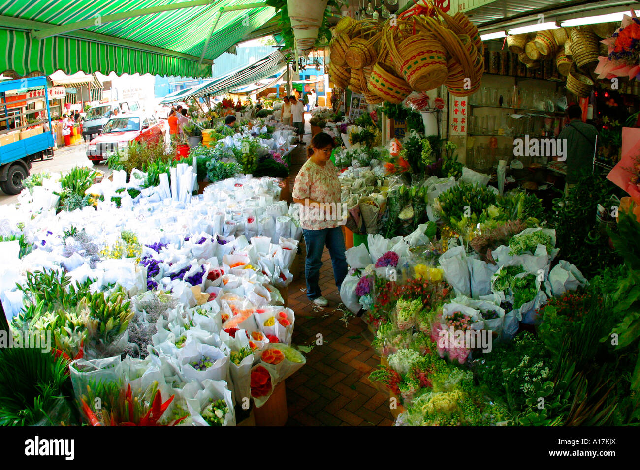 The Flower Market in Hong Kong Stock Photo Alamy