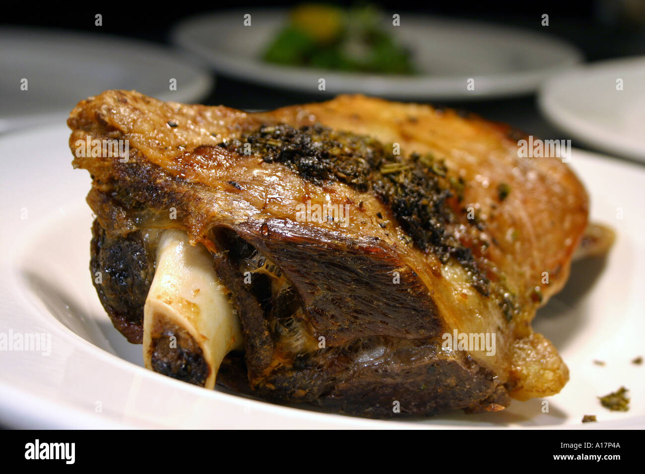 Roasted Shoulder of New Zealand Lamb Stock Photo Alamy
