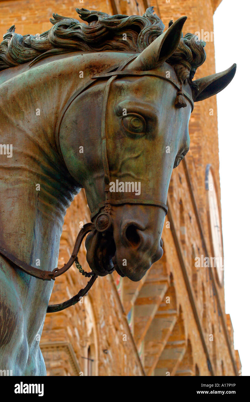 Equestrian statue, Florence, Italy Stock Photo Alamy