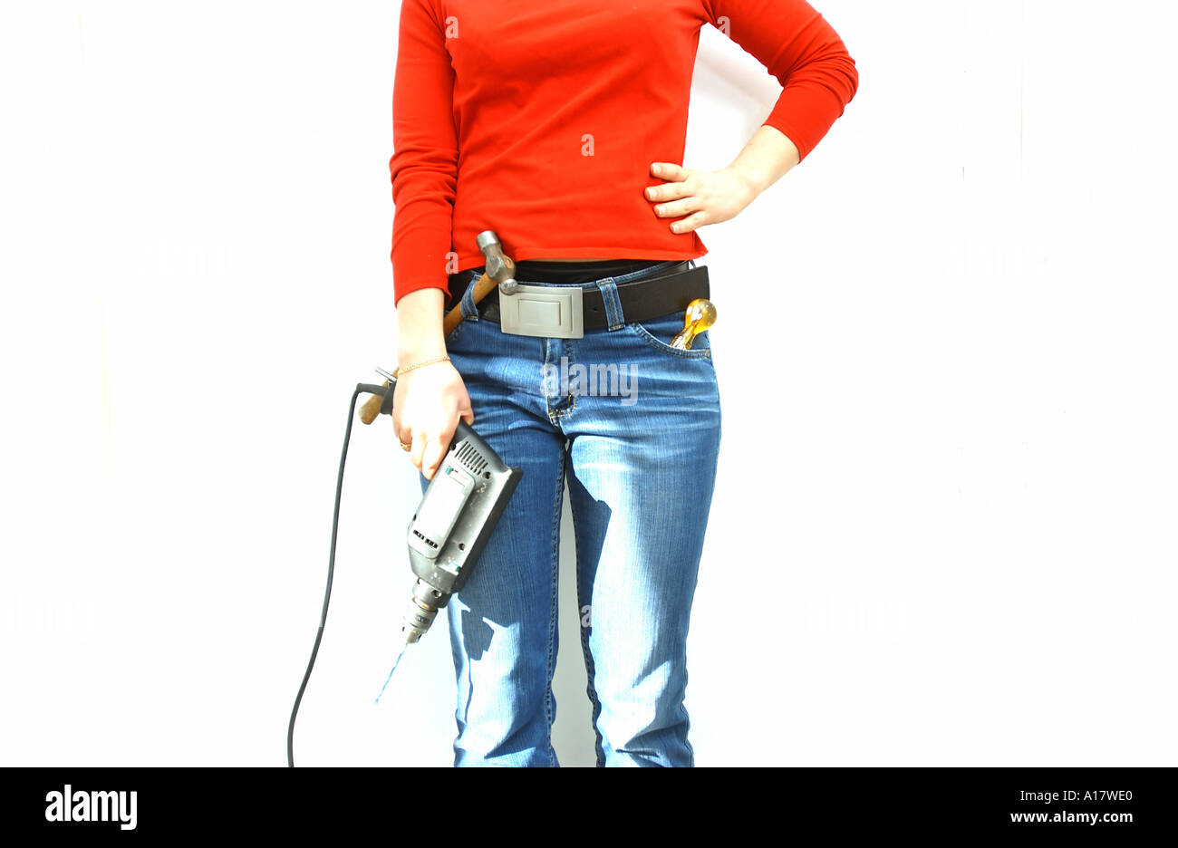 Girl working on DIY Stock Photo