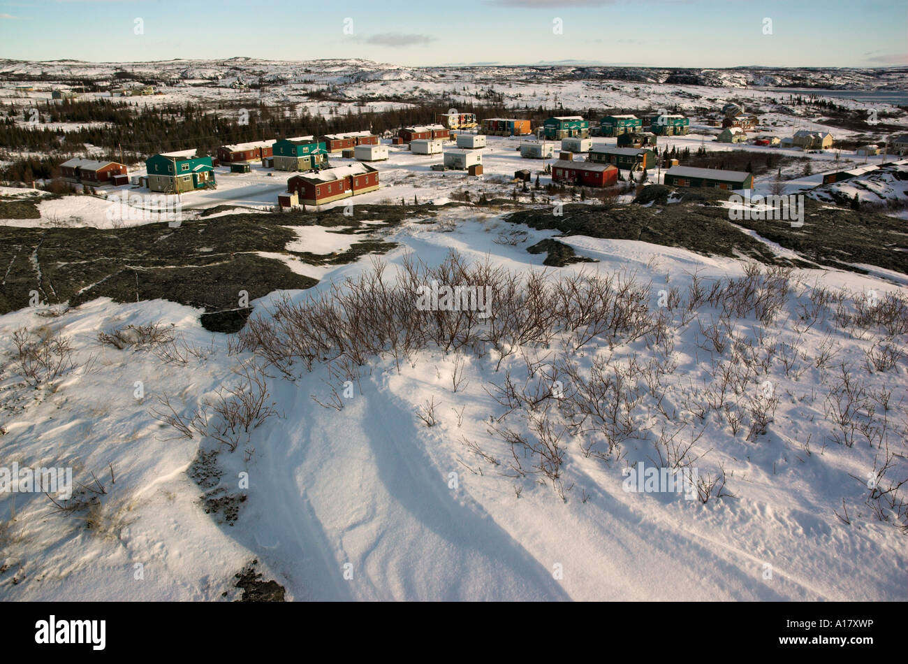 A view over the arctic village of Kuujjuaq Stock Photo Alamy