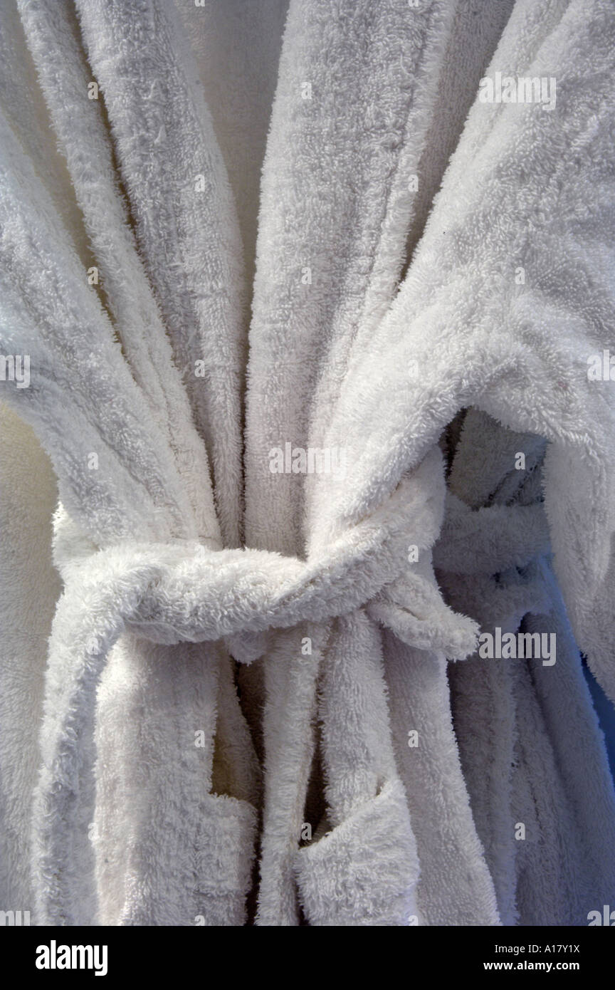 Terry cloth bathrobe Stock Photo