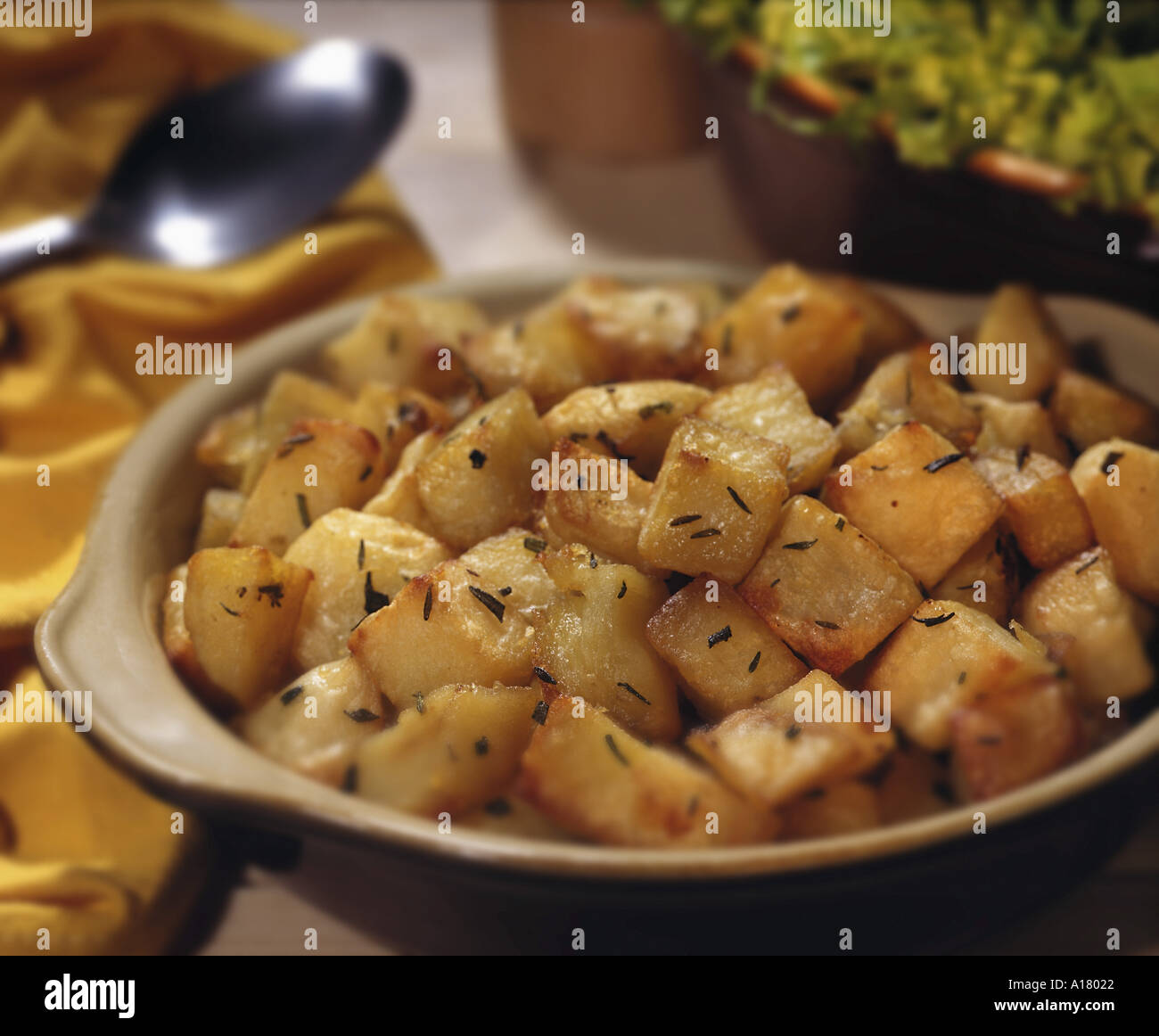 DICED FRIED POTATO CUBES Stock Photo Alamy
