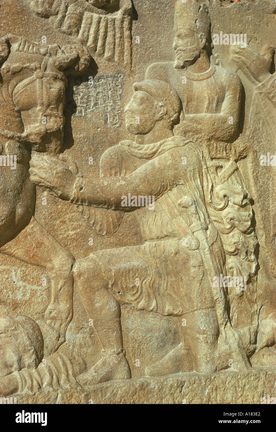 Detail from a Sassanian relief Bishapur Iran Middle East S Sassoon Stock Photo