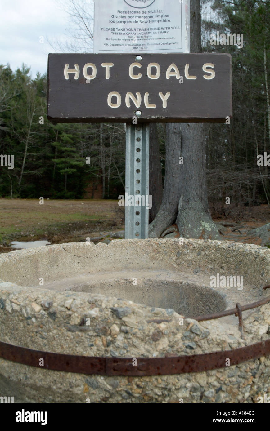 Hot Coals Only Sign Stock Photo Alamy