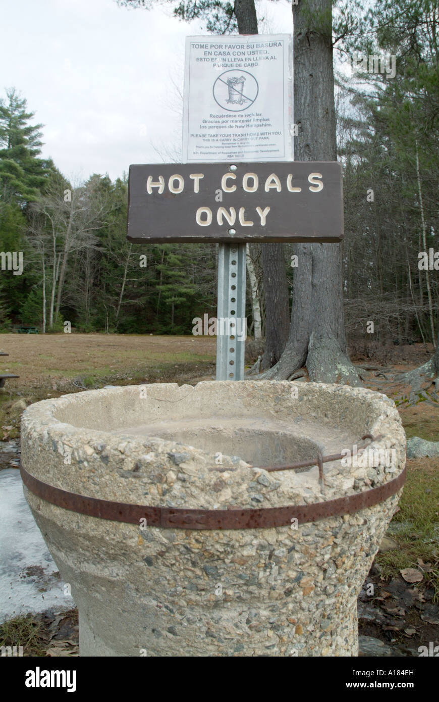 Hot Coals Only Sign Stock Photo Alamy