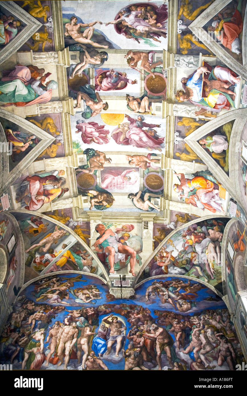 Sistine Chapel Ceiling Frescoes By Michelangelo Vatican Museum