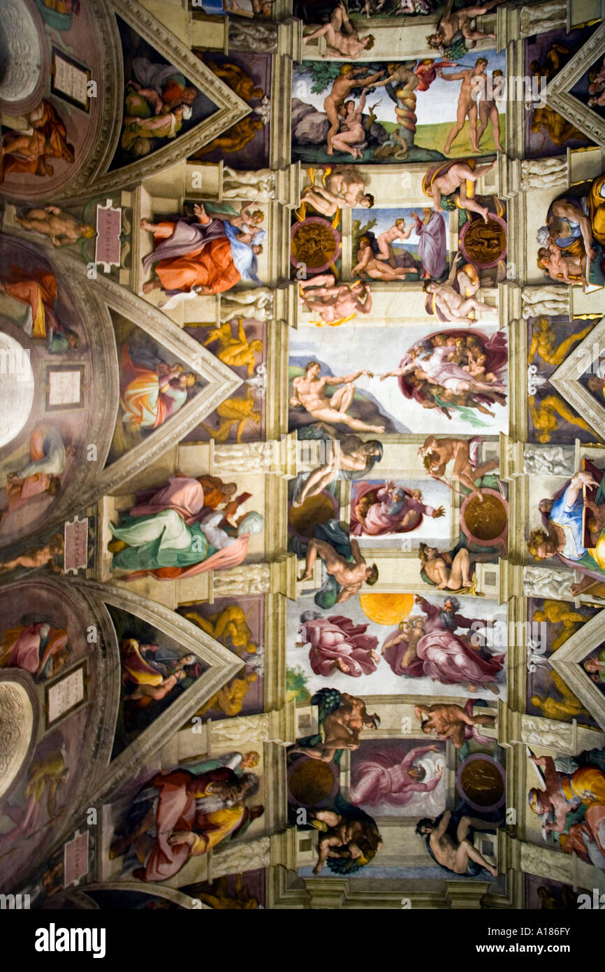 Sistine Chapel Ceiling Frescoes By Michelangelo Vatican Museum