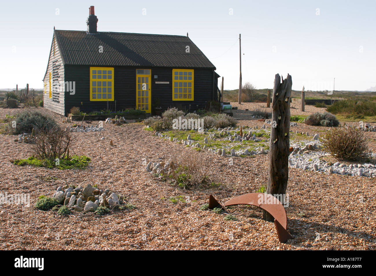 Prospect Cottage former home of the late film director Derek Jarman Dungeness Kent South East England Stock Photo