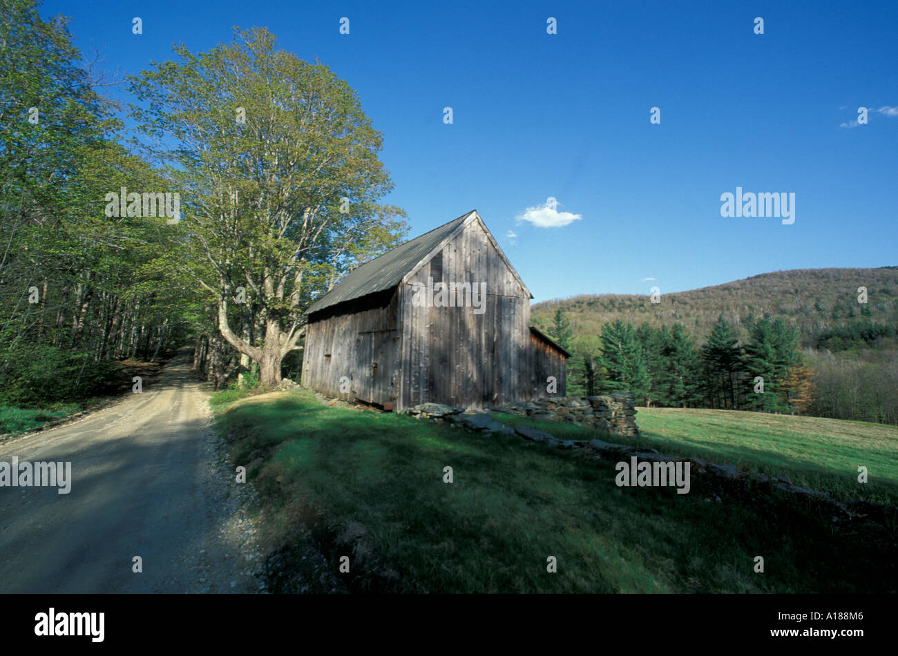 Wardsboro VT An old barn next to the rolling hills of the Green