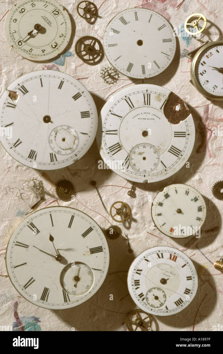 Old watch faces Stock Photo Alamy