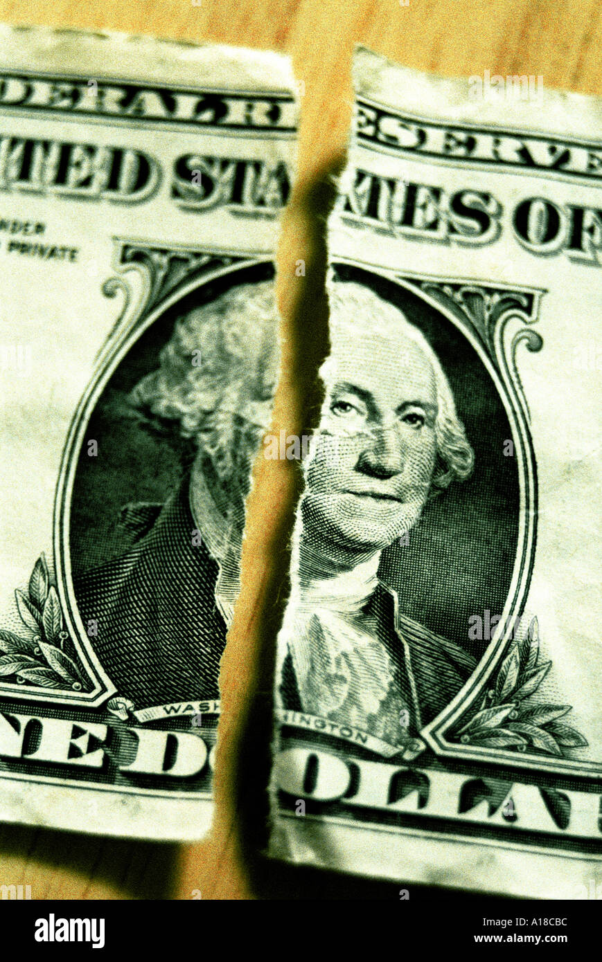 Torn dollar bill hires stock photography and images Alamy