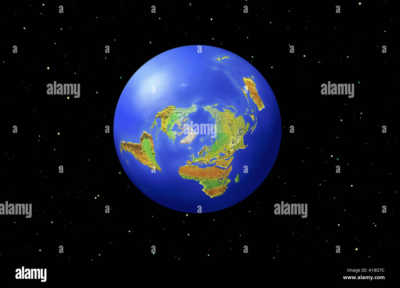 Globe showing the North Pole Stock Photo