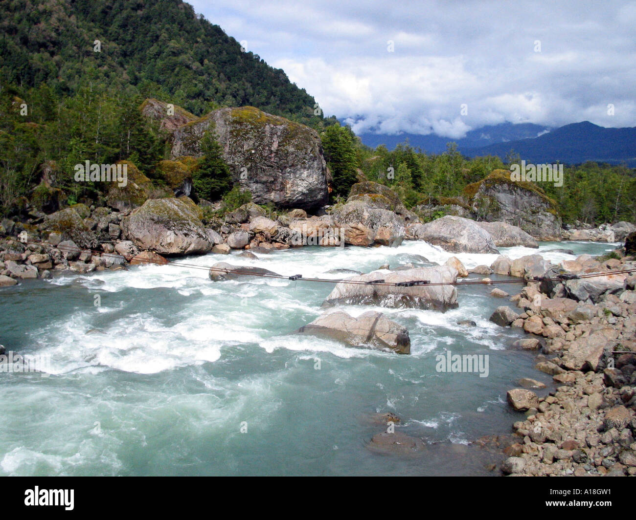 CHILE mountain streams in the ParqueNacional Los Glaciares Stock Photo