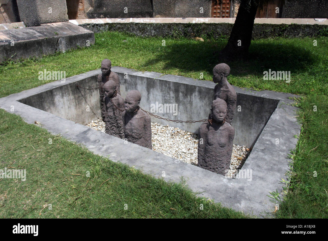 ZANZIBAR Anglican Cathedral sculptures in Stone Town Stock Photo