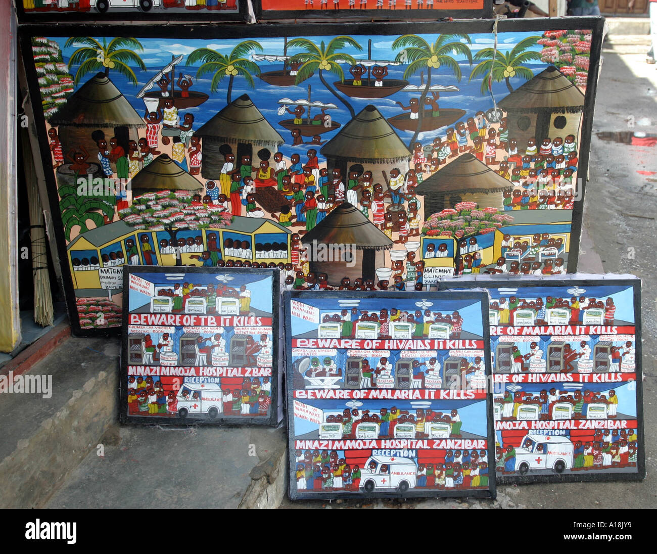 ZANZIBAR Tinga Tinga art Stock Photo Alamy
