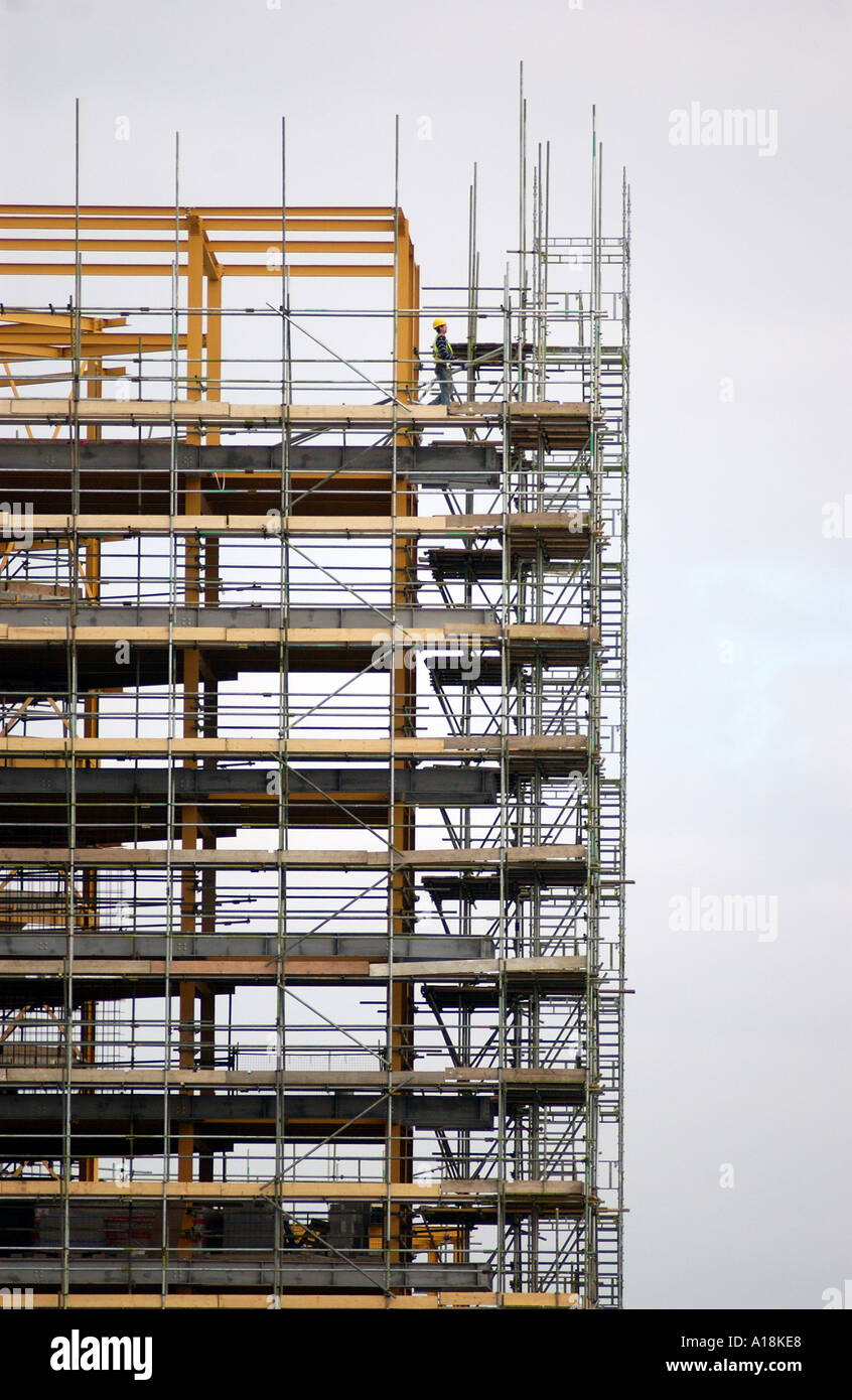 construction site with scaffolding Stock Photo