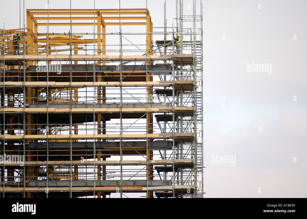 construction site with scaffolding Stock Photo