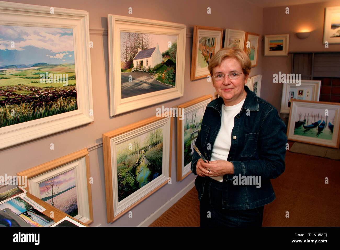 Co Fermanagh Enniskillen Buttermarket Frances Morris on her studio Stock Photo Alamy