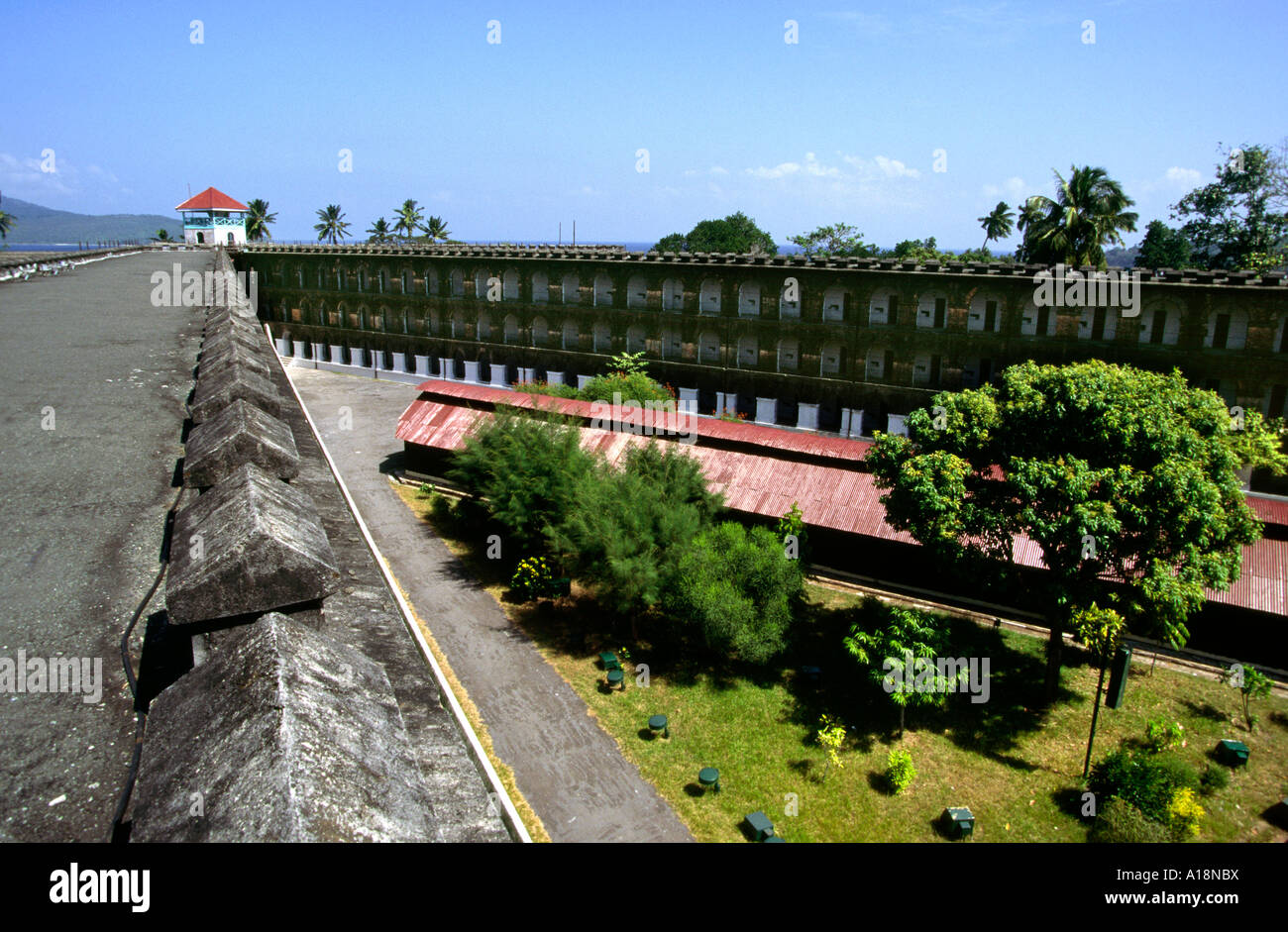 India South Andaman Island Port Blair Cellular Jail National Memorial from the roof Stock Photo