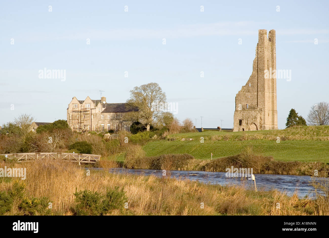 Yellow Steeple in County Meath Ireland Stock Photo