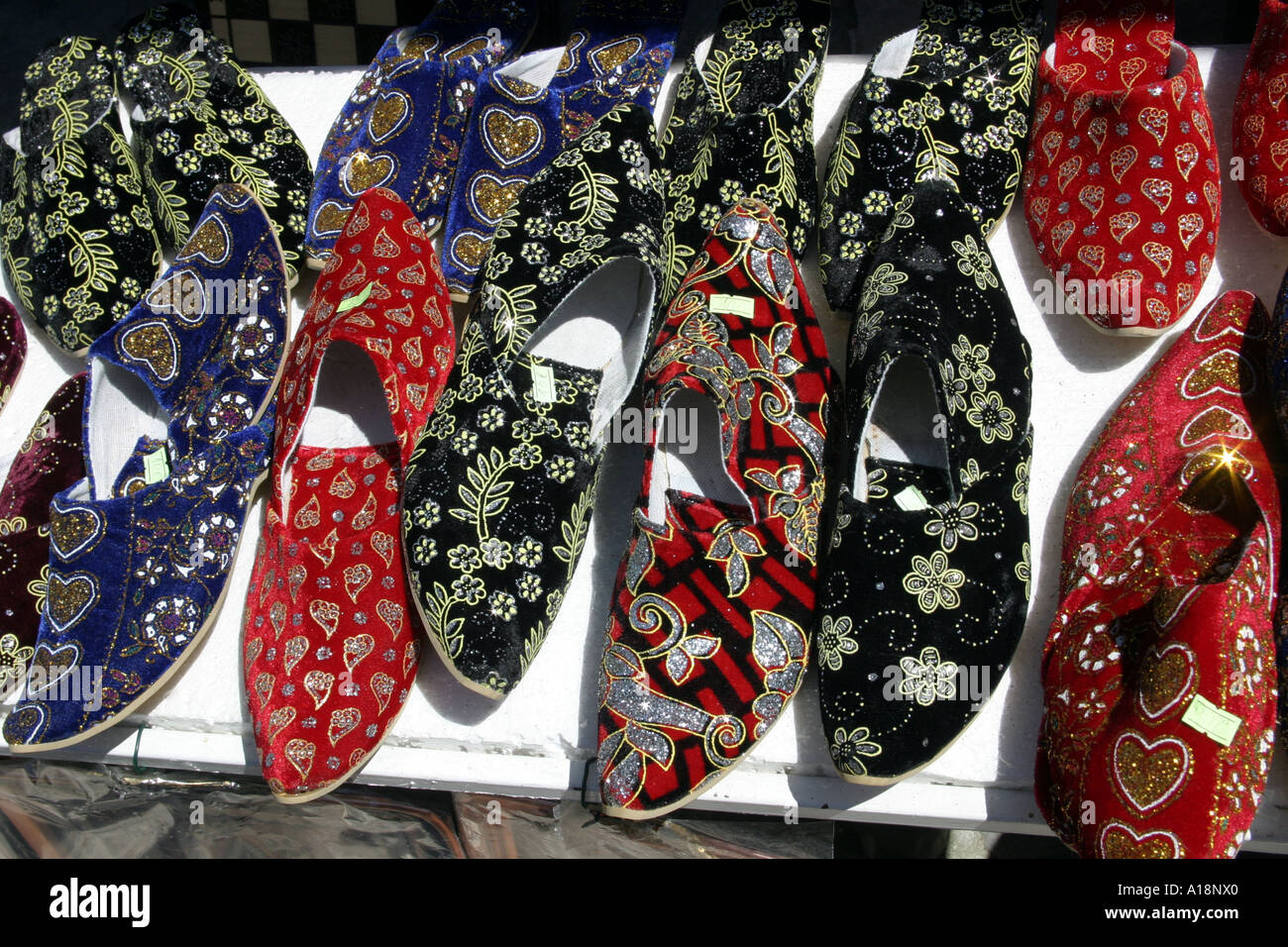 MOSTAR  Embroidered slippers Stock Photo