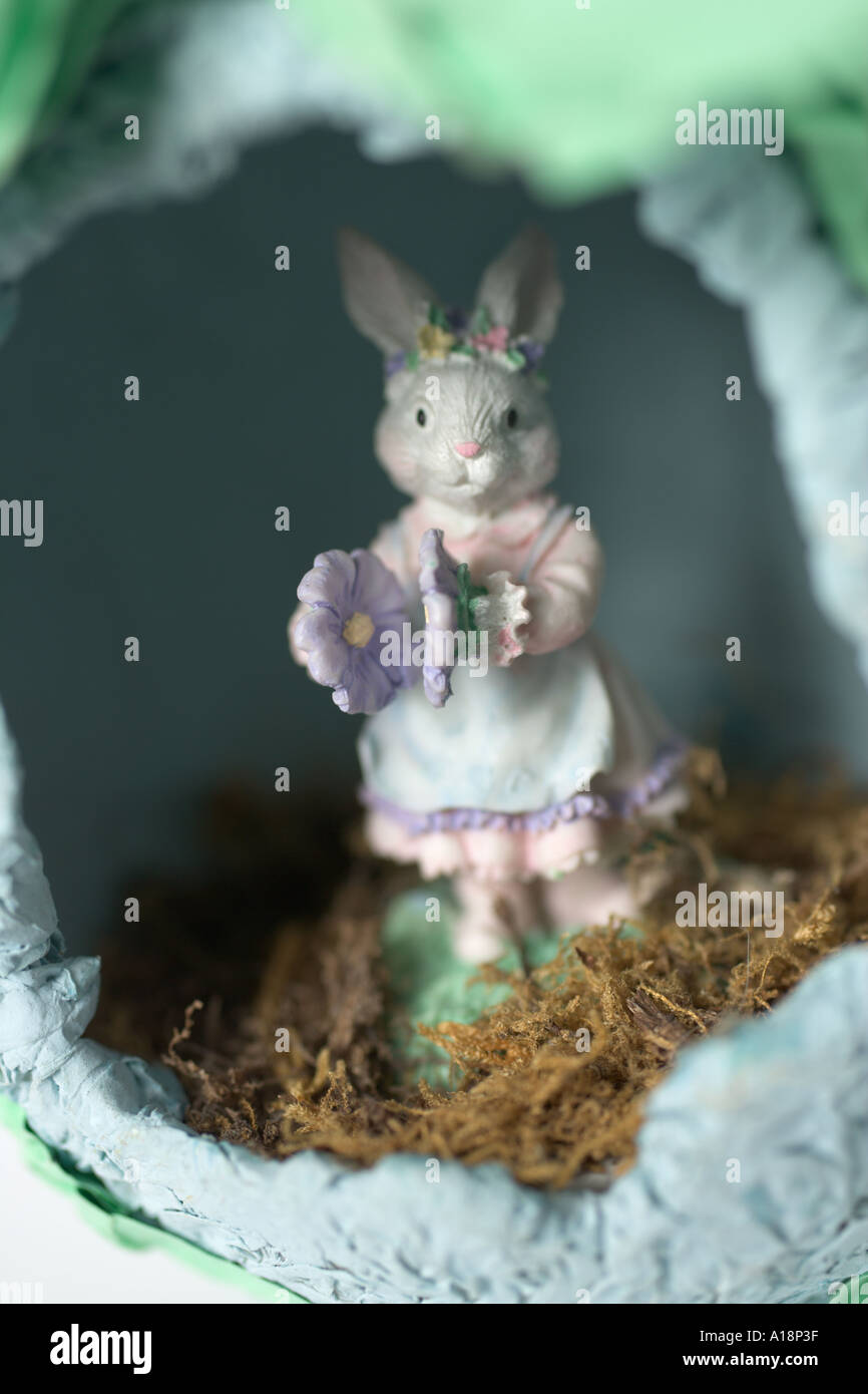 Easter Decoration with Female Easter Bunny Stock Photo