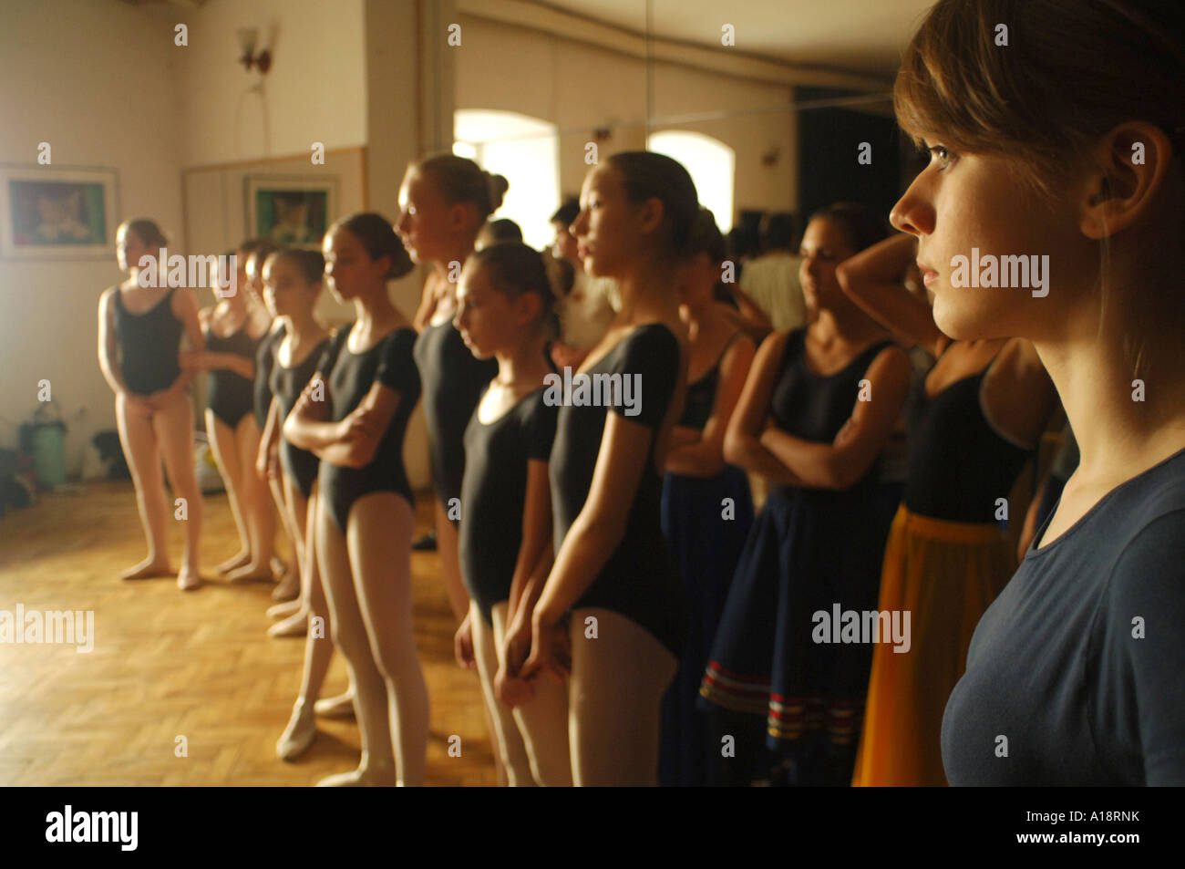 Ballet dancers from different countries training at at Lublin