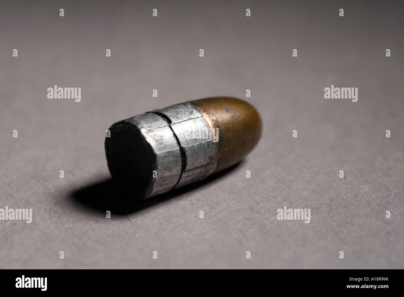 Forensics Ballistics Rifling marks on bullet also known as land impressions and groove impressions Stock Photo