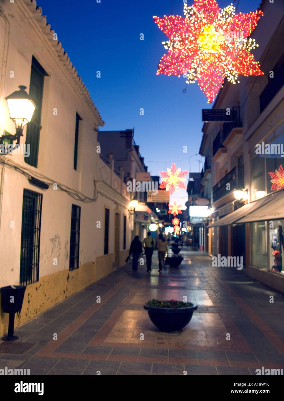 Christmas Lights a side ally Fuengirola Stock Photo Alamy