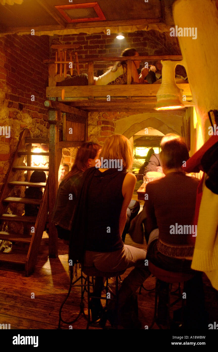 Swieta Krowa bar one of Krakow's trendy undergound cave bar venues