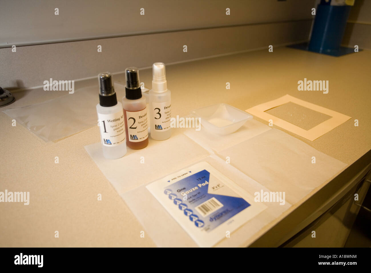 Meth Alert kit that is used to test if a substance is meth Stock Photo