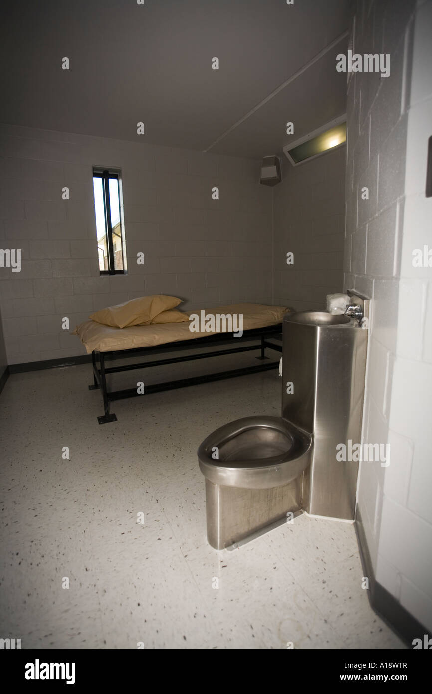 Cell where inmates that are on suicide watch can be held Nebraska Correctional Center for Women in York Nebraska USA Stock Photo