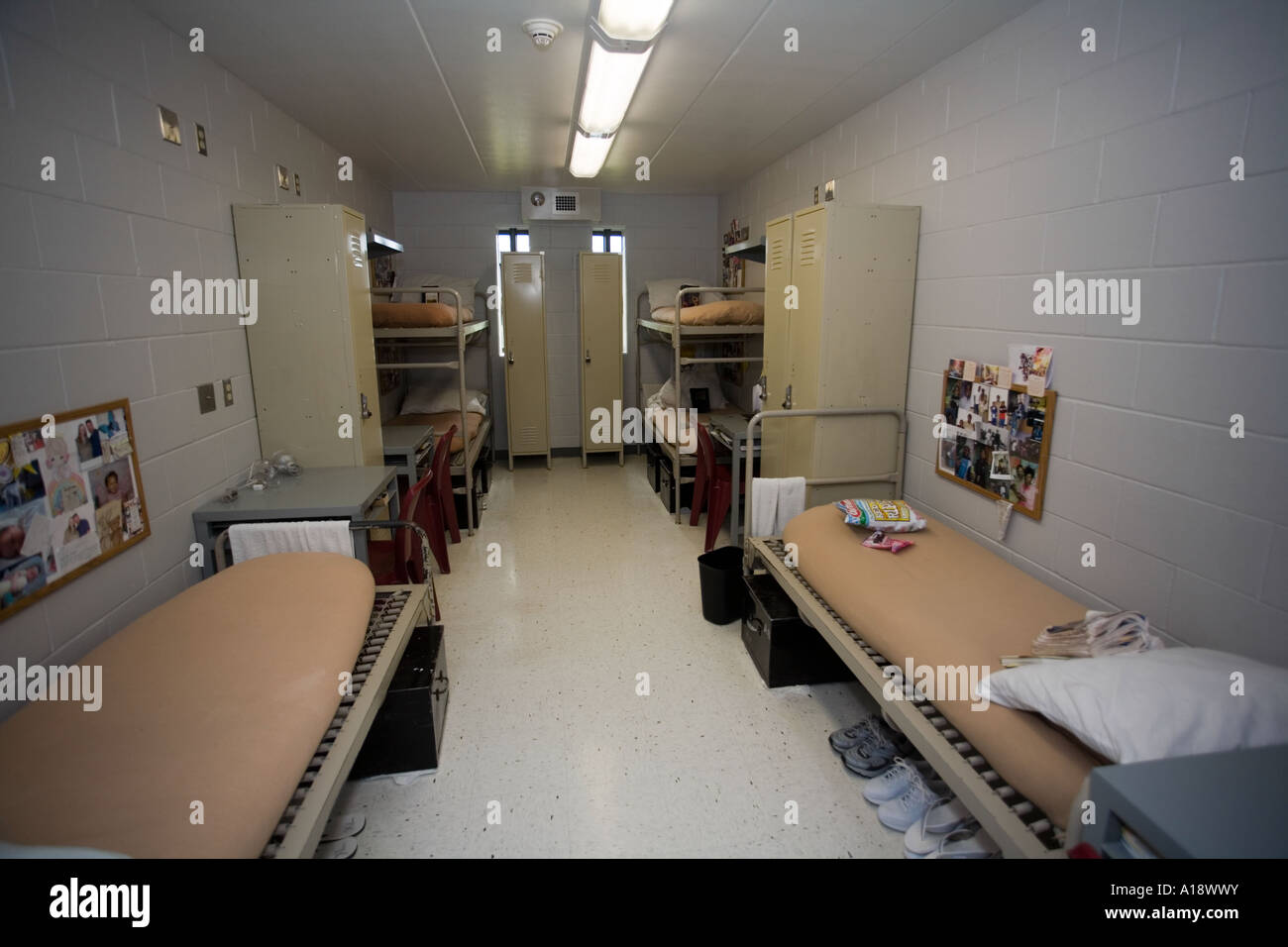 Cell interior at the Nebraska Correctional Center for Women in York Nebraska USA Stock Photo