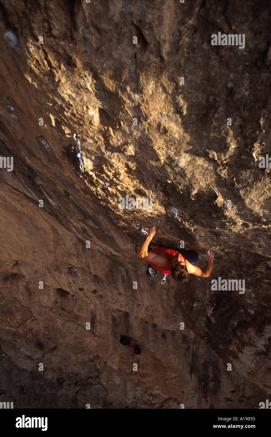 rock climber Virgin River Gorge Utah USA Stock Photo