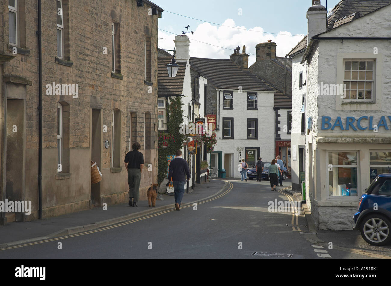 Ingleton high street a small town in the Yorkshire Dales between the