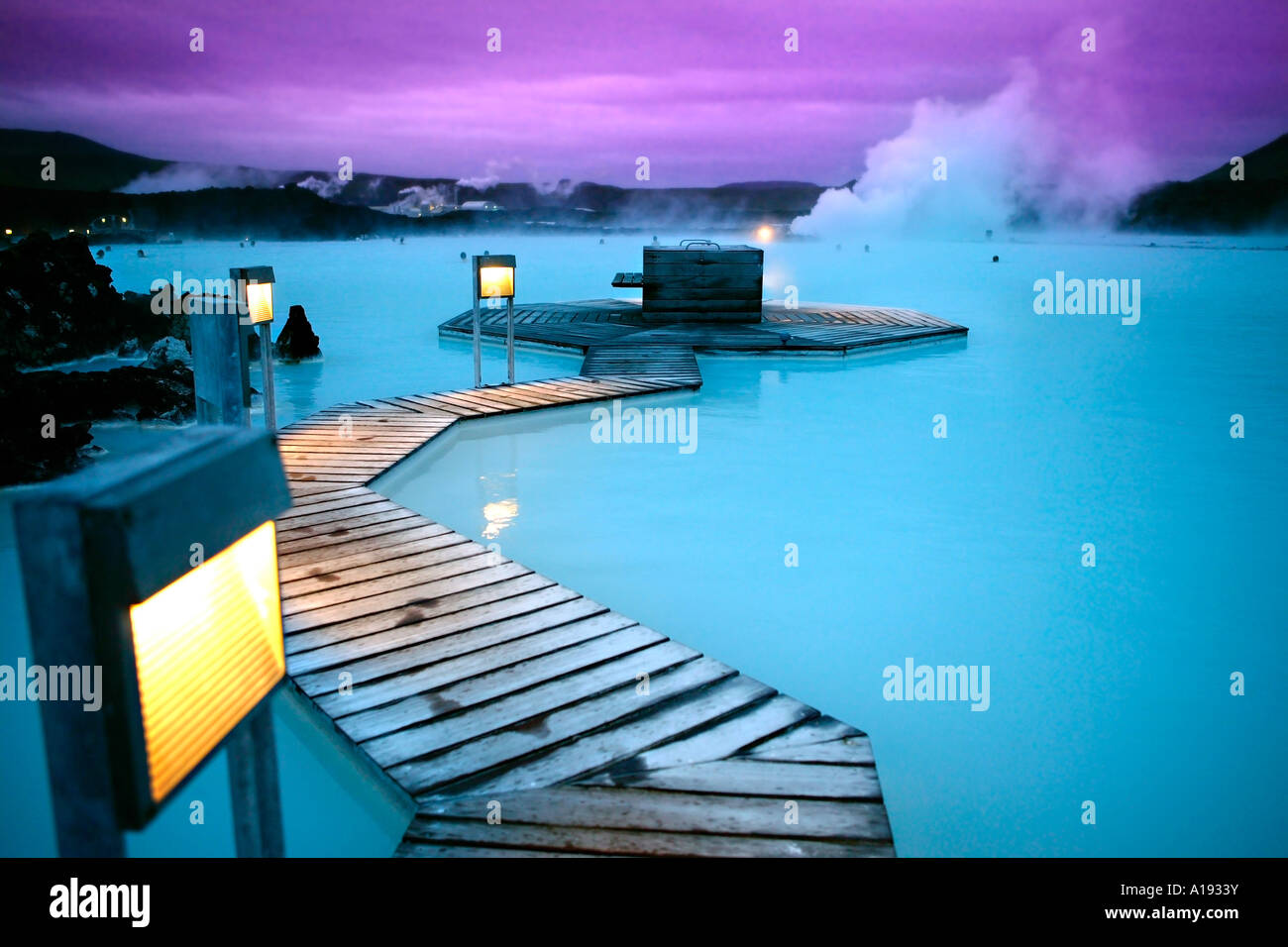Thermal springs blue lagoon Reykjavik Iceland Stock Photo