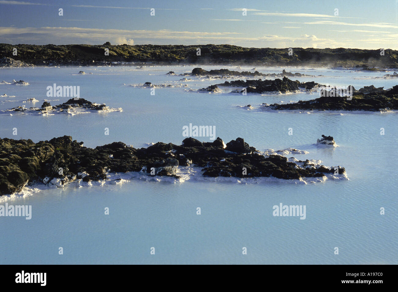 The hot blue waters and mineral deposits of the Blue Lagoon popular