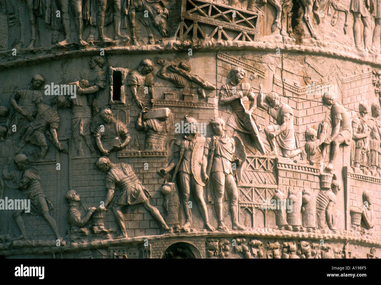 Detail of Trajan s Column Rome Lazio Italy C Gascoigne Stock Photo