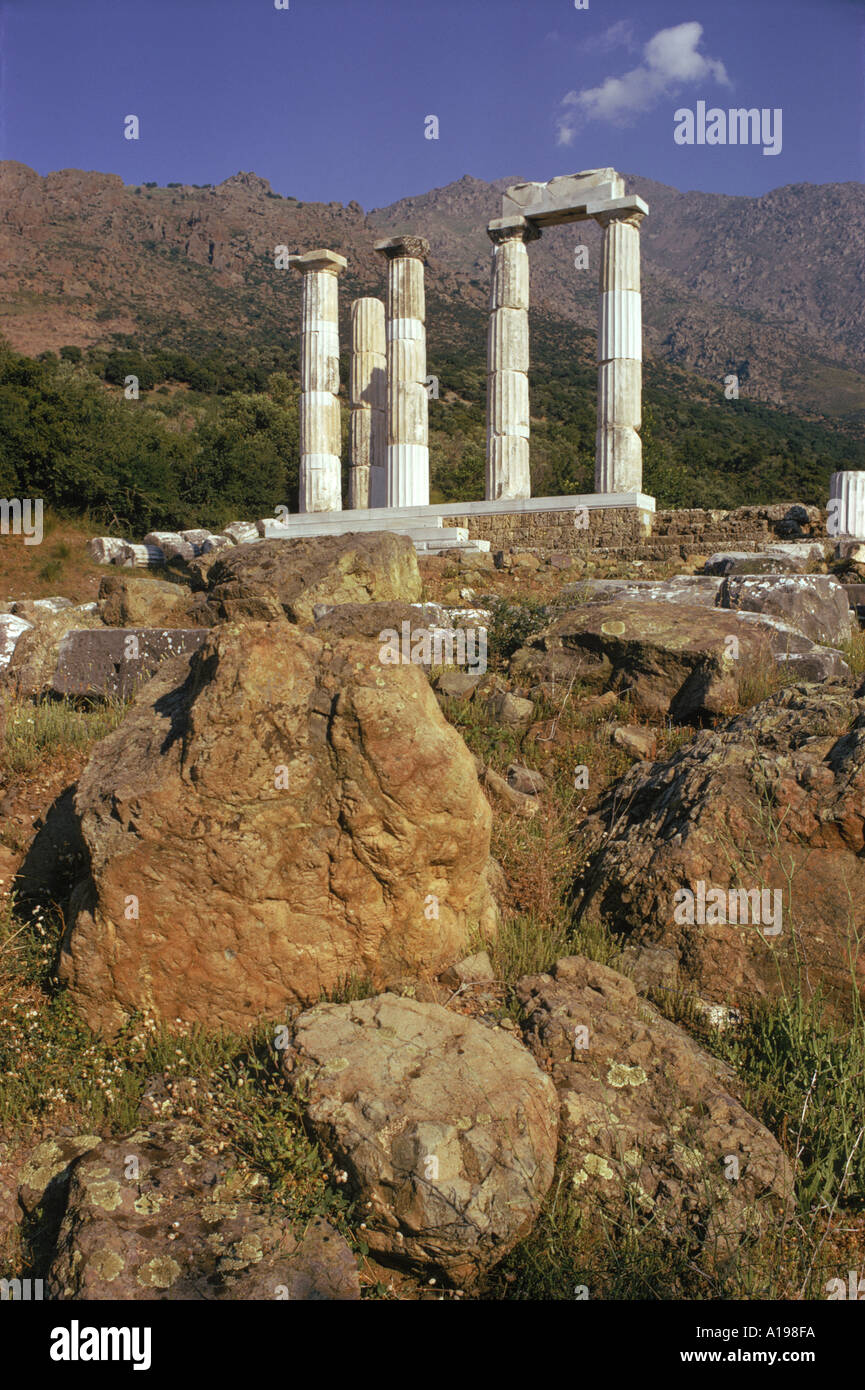 Remaining Doric columns Samothrace Ionian Islands Greece C Gascoigne Stock Photo