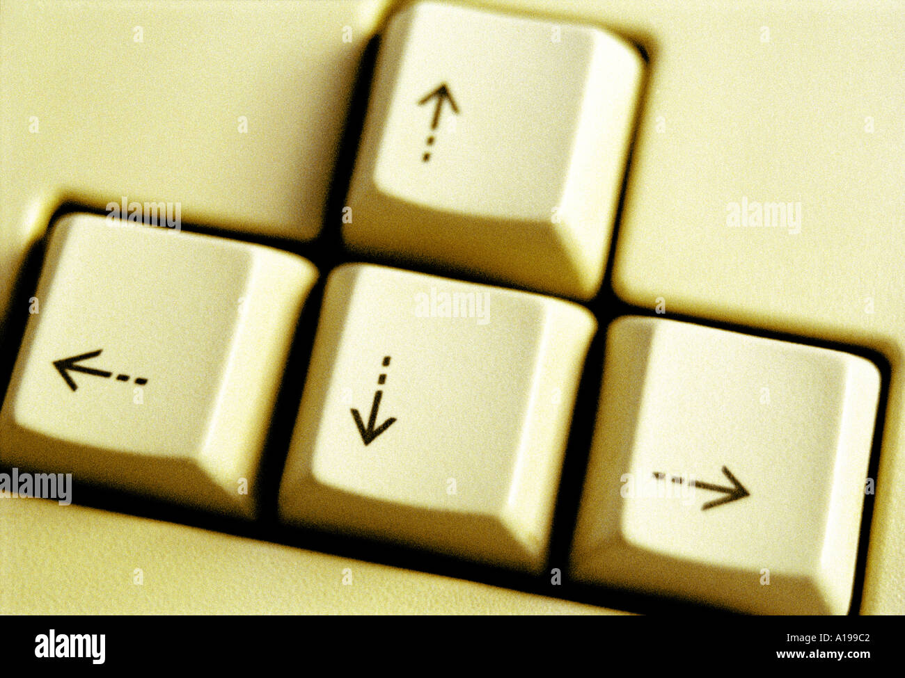 Close up of arrow keys on computer keyboard Stock Photo