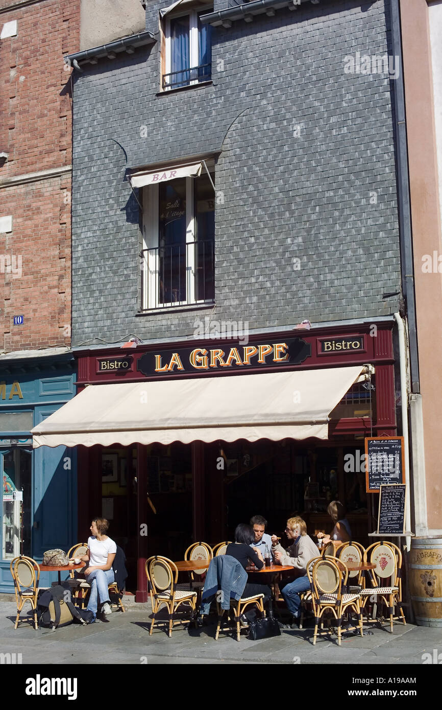 Cafe terrace, Rennes, Brittany, France Stock Photo - Alamy